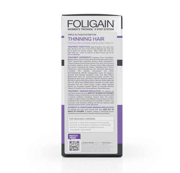 FOLIGAIN Triple Action Hair Care System For Women 3 Piece Trial Set - FOLIGAIN UK