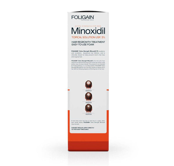 FOLIGAIN Minoxidil 5% Hair Regrowth Foam For Men 6 Month Supply - FOLIGAIN UK