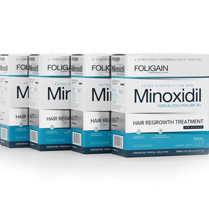 FOLIGAIN Low Alcohol Minoxidil 5% Hair Regrowth Treatment For Men 12 Month Supply - FOLIGAIN UK