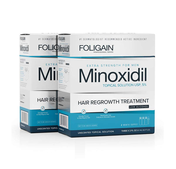 FOLIGAIN Low Alcohol Minoxidil 5% Hair Regrowth Treatment For Men 6 Month Supply - FOLIGAIN UK