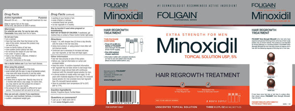 FOLIGAIN Minoxidil 5% Hair Regrowth Treatment For Men 12 Month Supply - FOLIGAIN UK