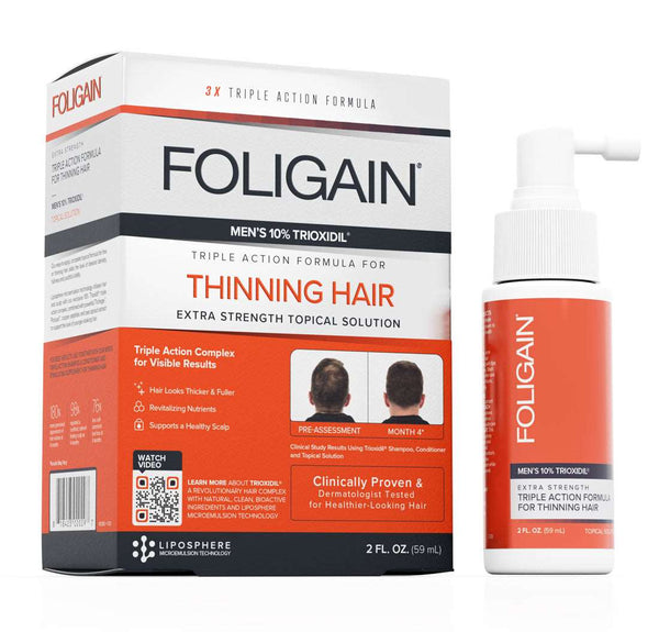 FOLIGAIN Triple Action Complete Formula For Thinning Hair For Men 10% Trioxidil - FOLIGAIN UK